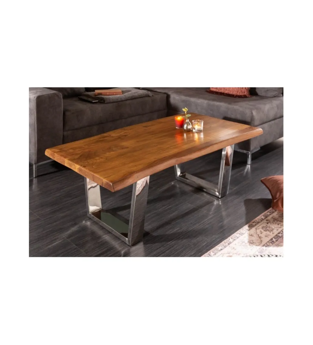 Stolik kawowy Maamut 110 cm drewno akacja honey*Invicta Interior Clearance