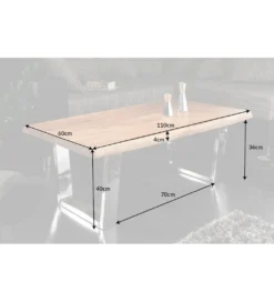 Stolik kawowy Maamut 110 cm drewno akacja honey*Invicta Interior Clearance