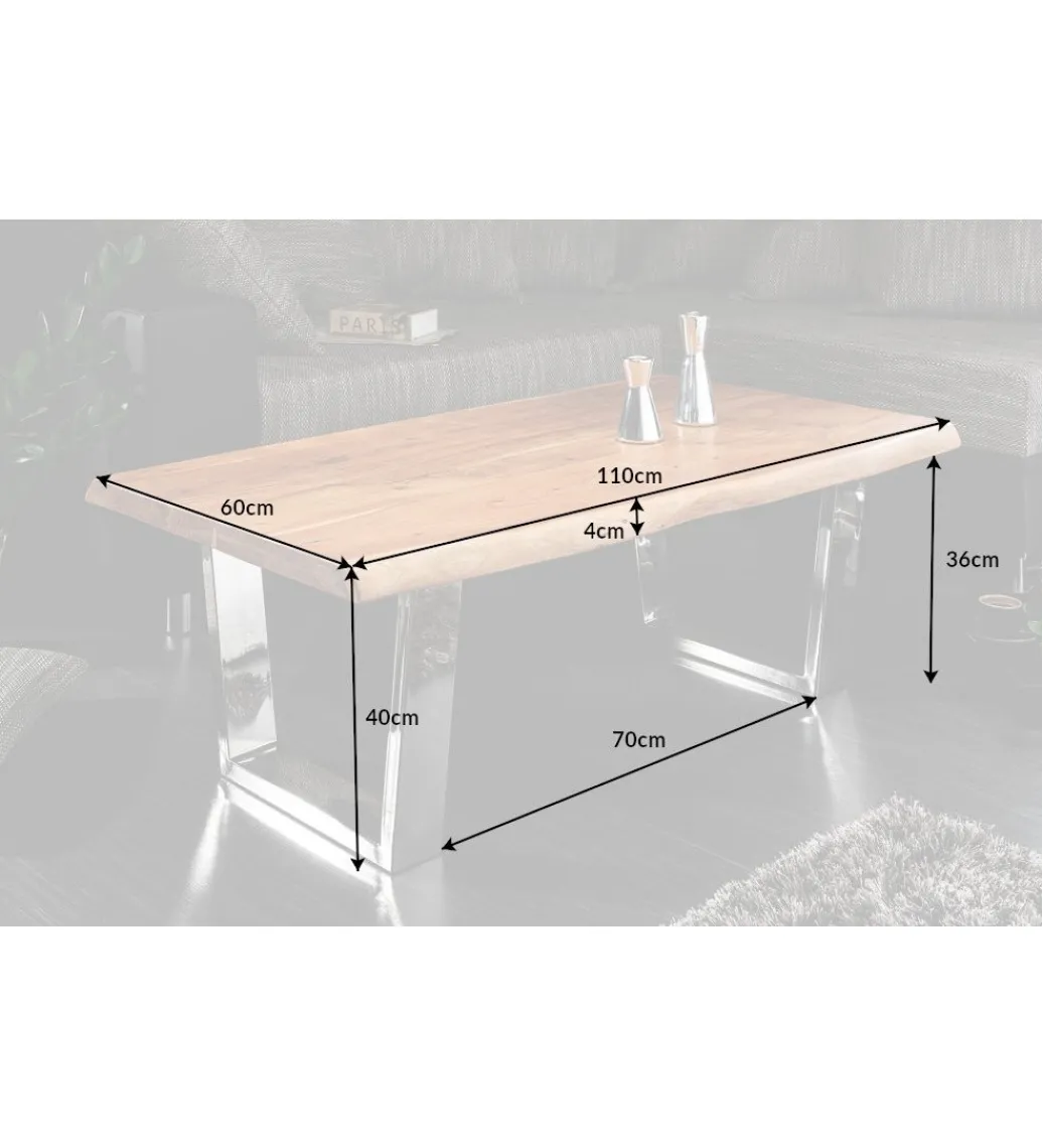 Stolik kawowy Maamut 110 cm drewno akacja honey*Invicta Interior Clearance