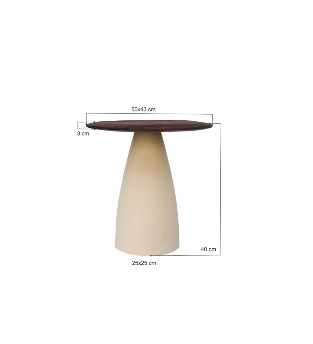 Stolik kawowy MARONI 50 cm drewno mango brąz*LF-Design New