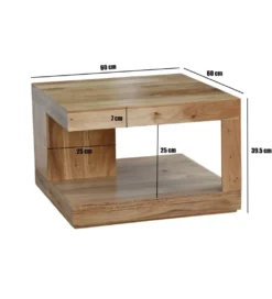 Stolik kawowy MASHARIK 60 cm drewno akacja*WOHNLING, GERMANY Discount