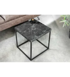 Stolik kawowy MENSA 40 cm w optyce marmuru antracytowy*Invicta Interior Best
