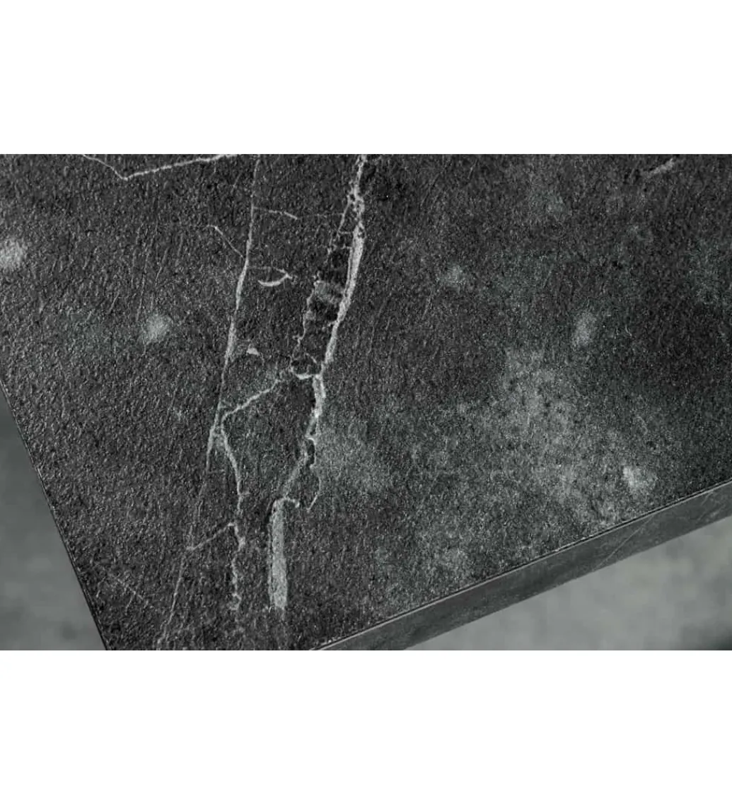 Stolik kawowy MENSA 40 cm w optyce marmuru antracytowy*Invicta Interior Best