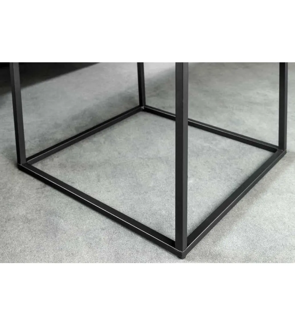 Stolik kawowy MENSA 40 cm w optyce marmuru antracytowy*Invicta Interior Best