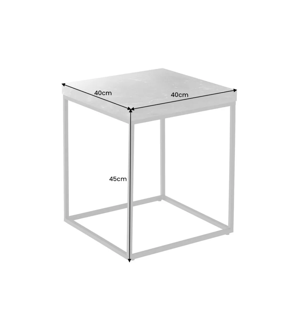 Stolik kawowy MENSA 40 cm w optyce marmuru antracytowy*Invicta Interior Best