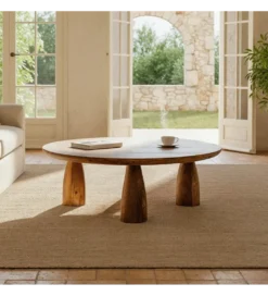 Stolik kawowy MENT 90 cm drewno mango*Zona-Design