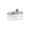 Stolik kawowy MERCURY set 2 srebrny*Halmar