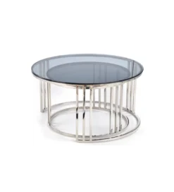 Stolik kawowy MERCURY set 2 srebrny*Halmar