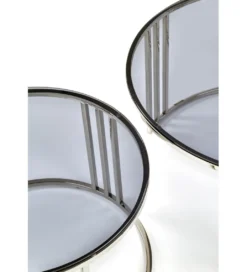 Stolik kawowy MERCURY set 2 srebrny*Halmar