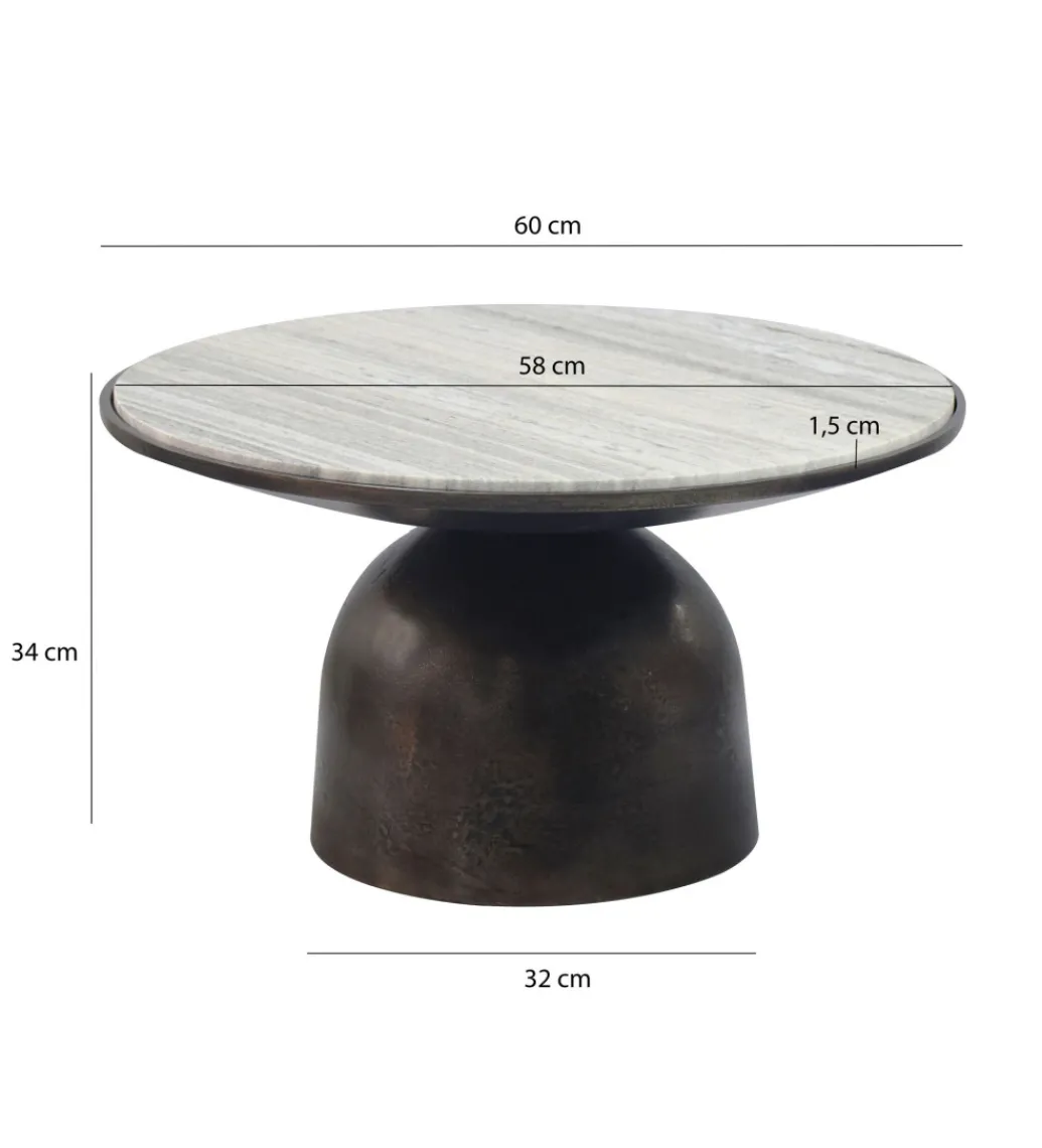 Stolik kawowy MESMERIT 60 cm blat marmur*WOHNLING, GERMANY Online