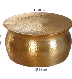 Stolik kawowy MILROY 60 cm złoty*WOHNLING, GERMANY New