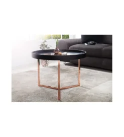 Stolik kawowy Modul 60 cm czarno miedziany*Invicta Interior Clearance