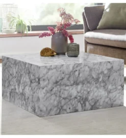 Stolik kawowy MONOBLOC 60 cm w optyce szarego marmuru*WOHNLING, GERMANY Outlet