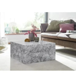 Stolik kawowy MONOBLOC 60 cm w optyce szarego marmuru*WOHNLING, GERMANY Outlet