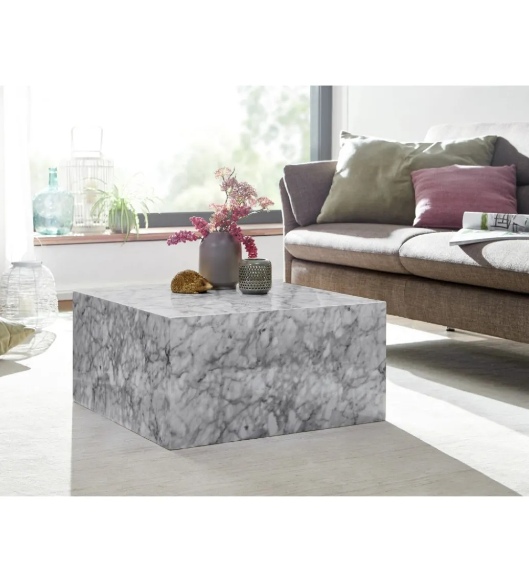 Stolik kawowy MONOBLOC 60 cm w optyce szarego marmuru*WOHNLING, GERMANY Outlet