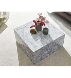 Stolik kawowy MONOBLOC 60 cm w optyce szarego marmuru*WOHNLING, GERMANY Outlet