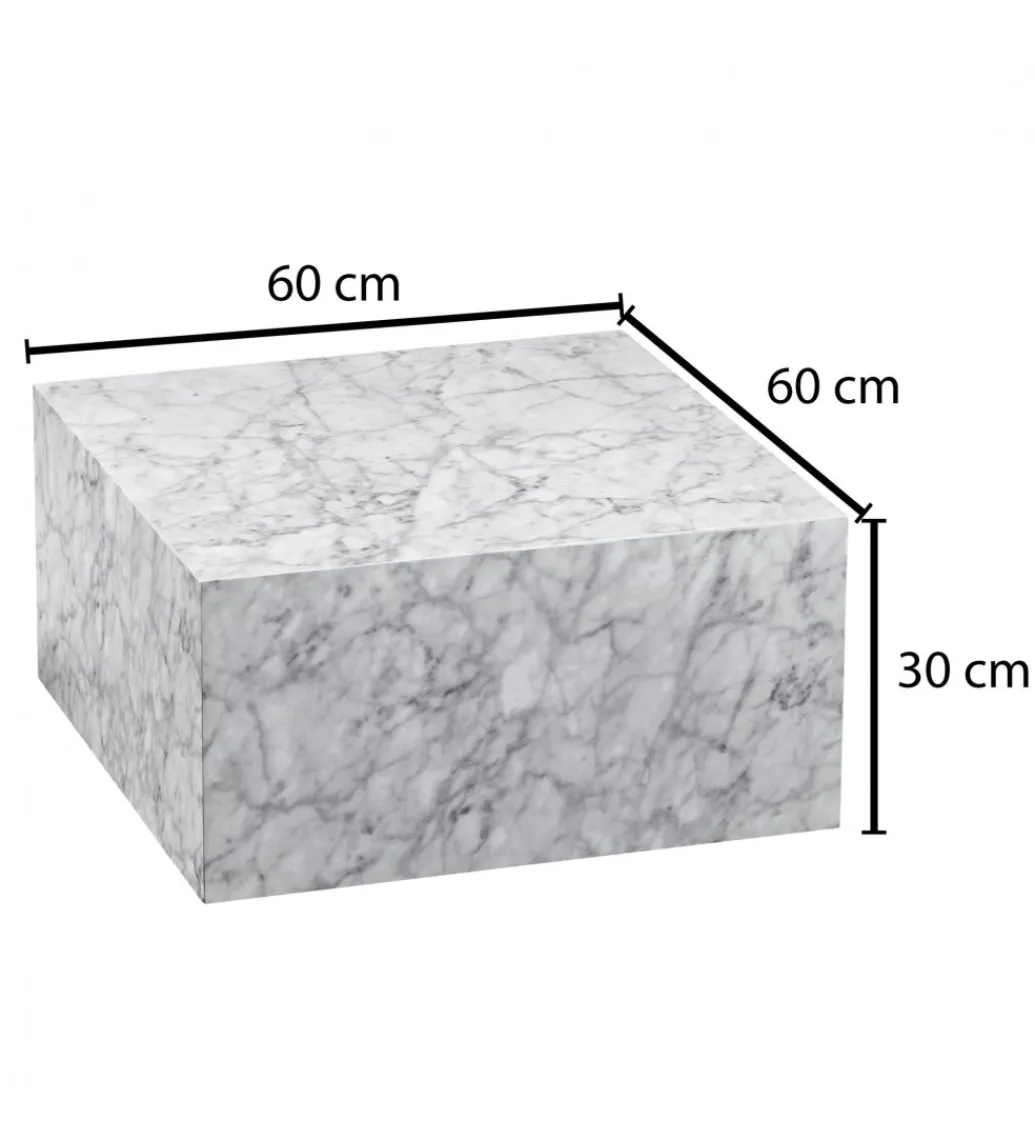 Stolik kawowy MONOBLOC 60 cm w optyce szarego marmuru*WOHNLING, GERMANY Outlet