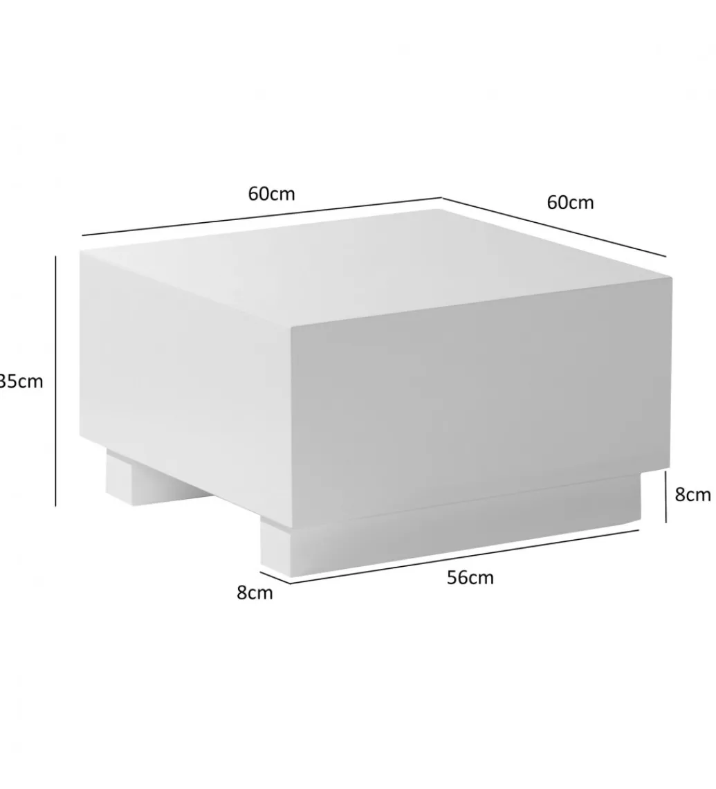 Stolik kawowy MONOBLOC II 60 cm biały*WOHNLING, GERMANY Online