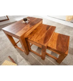 Stolik kawowy MONSOON SET 3 drewno Sheesham*Invicta Interior Sale
