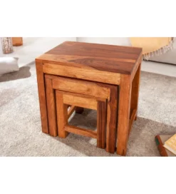 Stolik kawowy MONSOON SET 3 drewno Sheesham*Invicta Interior Sale