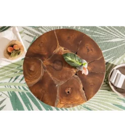 Stolik kawowy Mosaik 70 cm drewno Teak*Invicta Interior - przedsprzedaż Discount