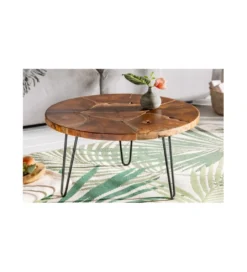 Stolik kawowy Mosaik 70 cm drewno Teak*Invicta Interior - przedsprzedaż Discount