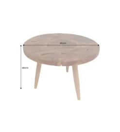 Stolik kawowy MOSAIK 60 cm naturalny teak*Invicta Interior - przedsprzedaż