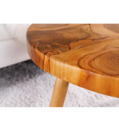 Stolik kawowy MOSAIK 60 cm naturalny teak*Invicta Interior - przedsprzedaż