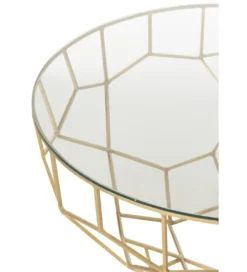 Stolik kawowy MOZA 90 cm złoty*J-Line Discount
