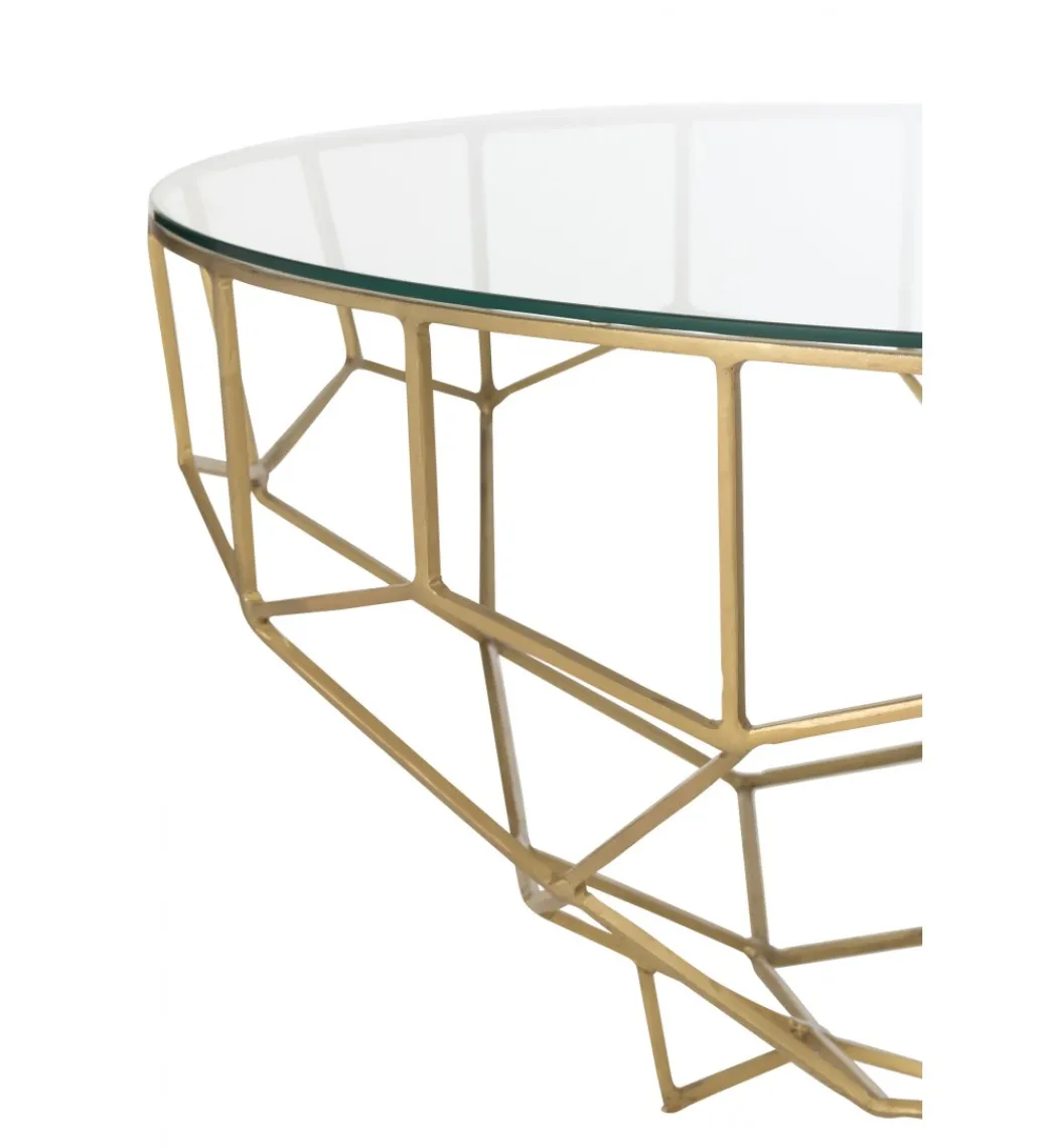 Stolik kawowy MOZA 90 cm złoty*J-Line Discount