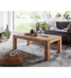 Stolik kawowy MUMBAI Arktyka 110 cm drewno akacja*WOHNLING, GERMANY Outlet