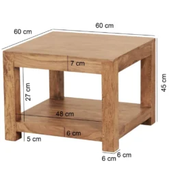 Stolik kawowy MUMBAI 60 cm drewno akacja*WOHNLING, GERMANY Clearance