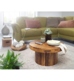 Stolik kawowy NADOR 60 cm drewno sheesham*WOHNLING, GERMANY Online