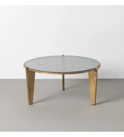 Stolik kawowy NARESTE 79 cm złoty szklany*Zona-Design Online