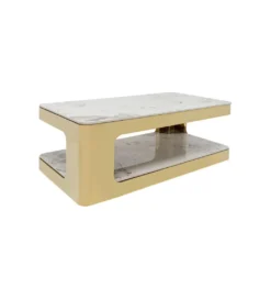 Stolik kawowy NUBE DUO 130 cm złoty efekt marmur*KARE Clearance