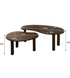 Stolik kawowy NUBI set 2 drewno mango brąz*LF-Design Outlet