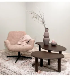 Stolik kawowy NUBI set 2 drewno mango brąz*LF-Design Outlet
