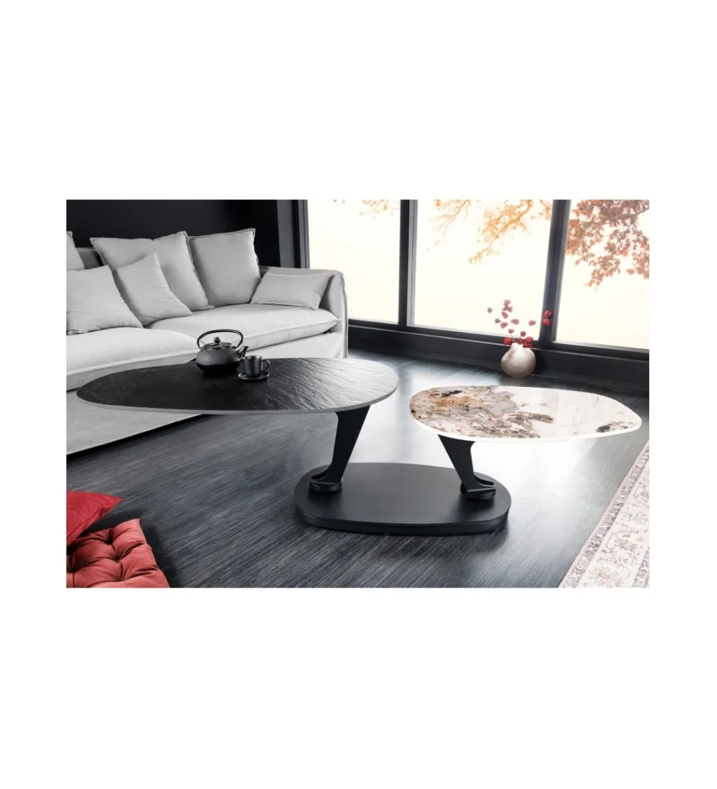 Stolik kawowy obrotowy MOVI 95 cm - 160 cm cermika optyka kamienia*Invicta Interior Outlet