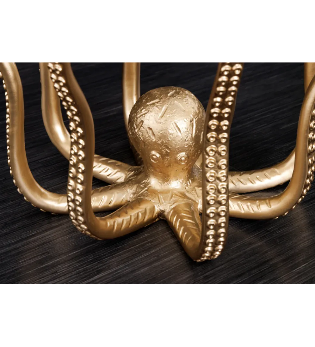 Stolik kawowy OCTOPUS 50 cm z lampą złoty*Invicta Interior Best