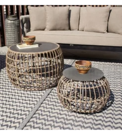 Stolik kawowy ogrodowy ARIKI 50 cm naturalny*Zona-Design
