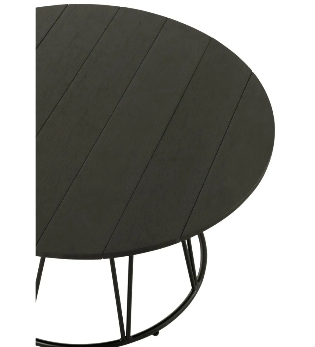 Stolik kawowy ogrodowy ZOA 80 cm czarny*J-Line Clearance