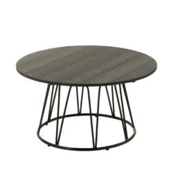 Stolik kawowy ogrodowy ZOA 80 cm czarny*J-Line Clearance