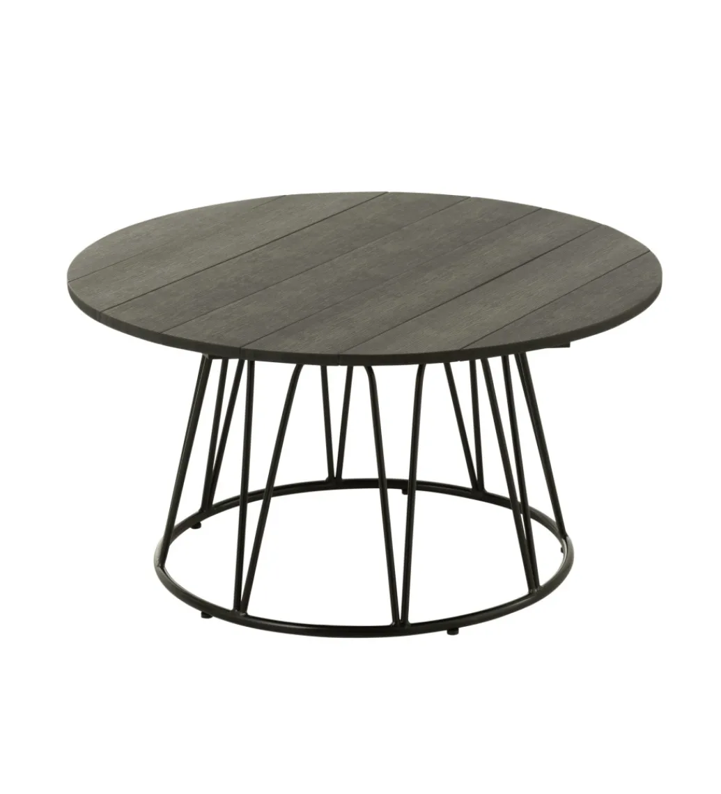 Stolik kawowy ogrodowy ZOA 80 cm czarny*J-Line Clearance