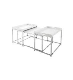 Stolik kawowy OKTAWIAN Elements set 3 biały*Invicta Interior Online
