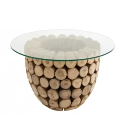 Stolik kawowy OPEN 70 cm drewno teak*J-Line