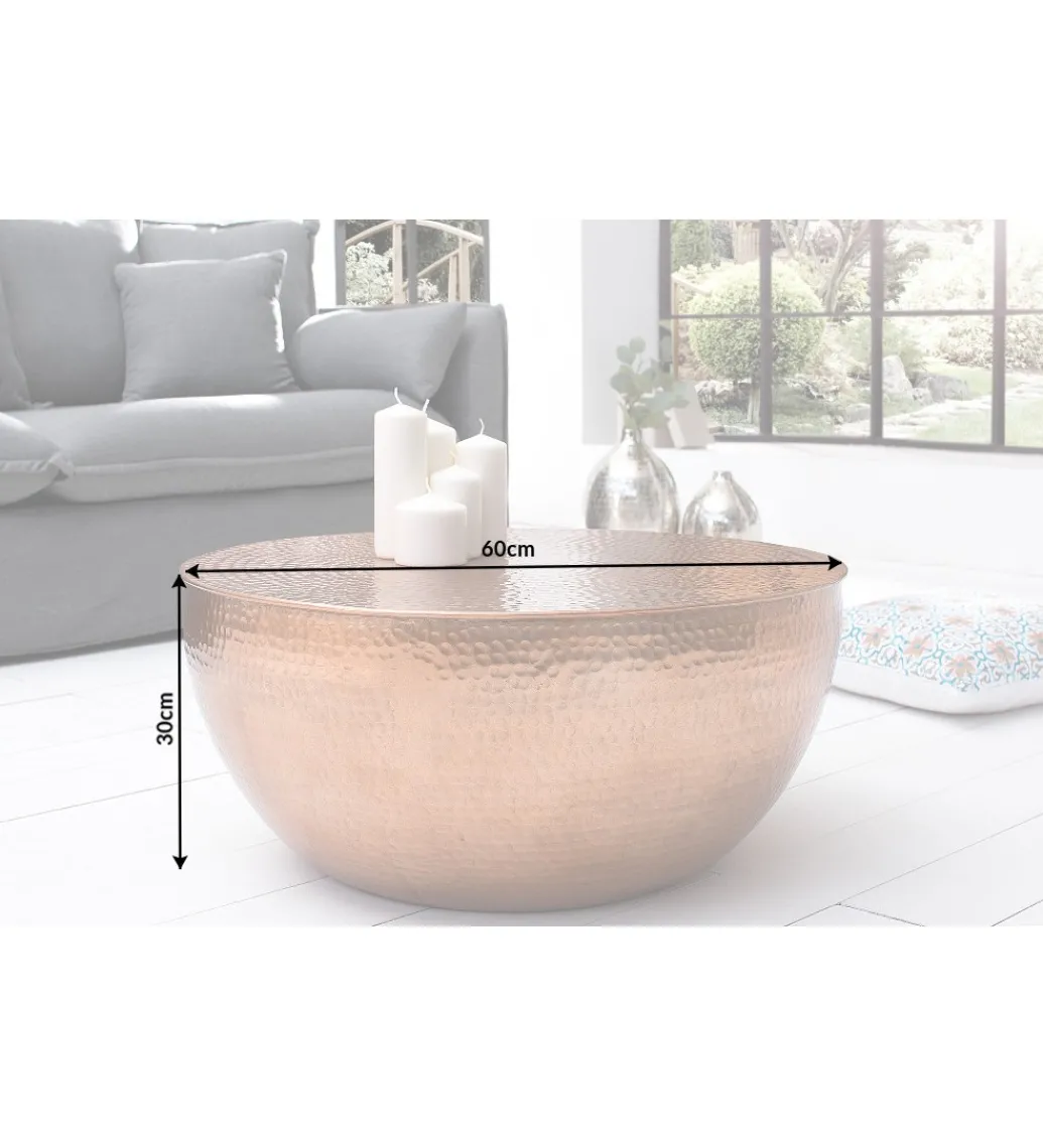 Stolik kawowy Orient 60 cm miedziany*Invicta Interior Hot