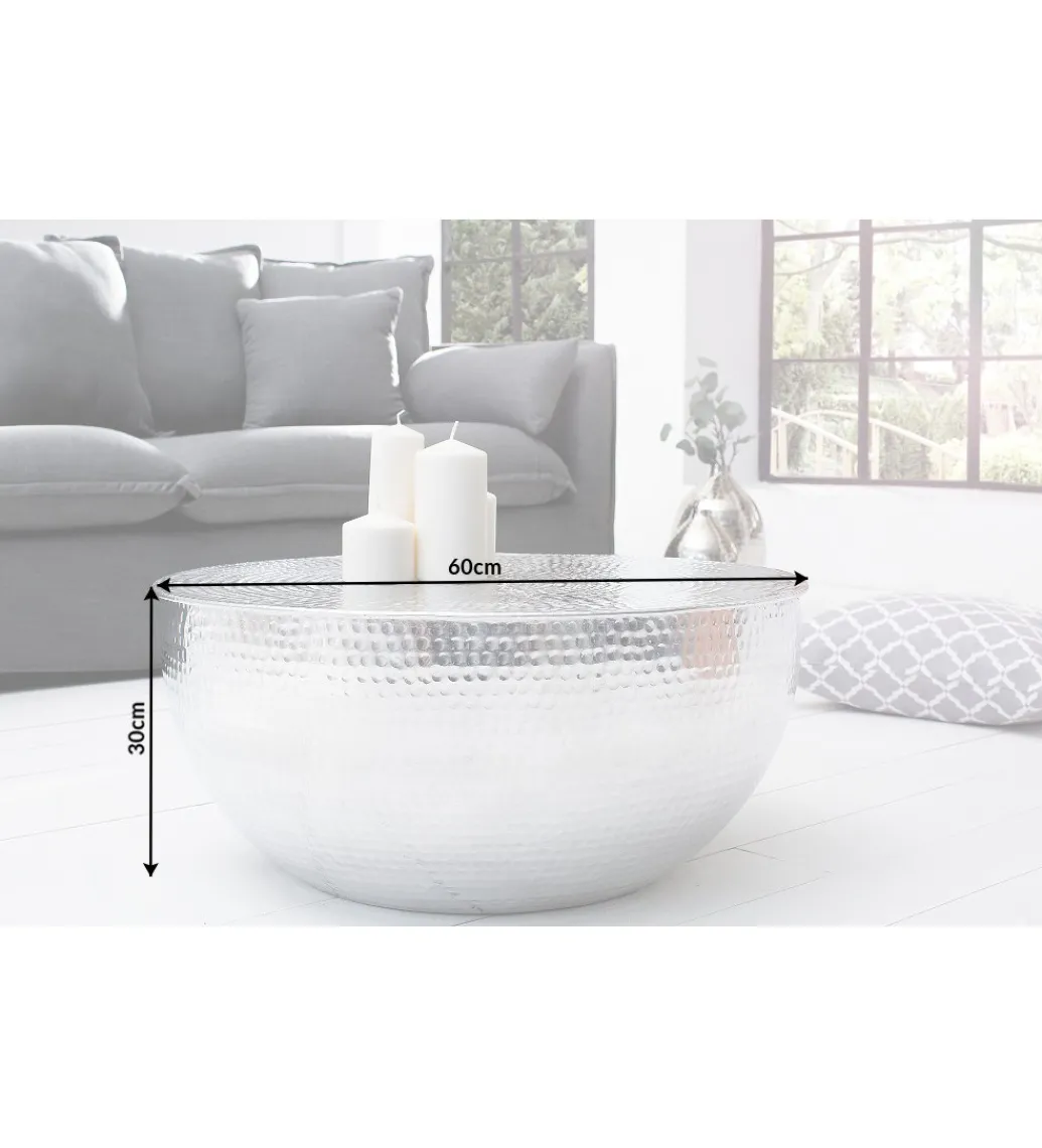 Stolik kawowy Orient 60 cm srebrny*Invicta Interior Outlet
