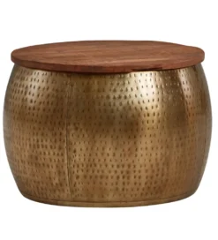 Stolik kawowy ORIENT 60 cm złoty drewno mango*WOHNLING, GERMANY Hot