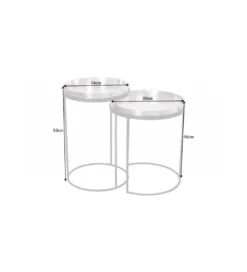 Stolik kawowy ORIENT set 2 złoty*Invicta Interior