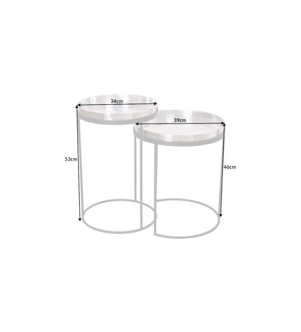 Stolik kawowy ORIENT set 2 złoty*Invicta Interior